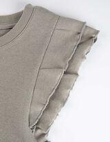 Shirt - Mouwen met volants - lichtgrijs