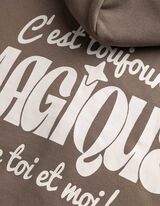 Sweatjacke - Print - hellbraun