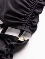 Bikinitop - Volants - schwarz