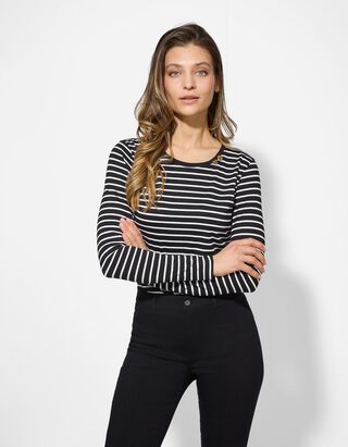 Longsleeve - Sierknopen - zwart