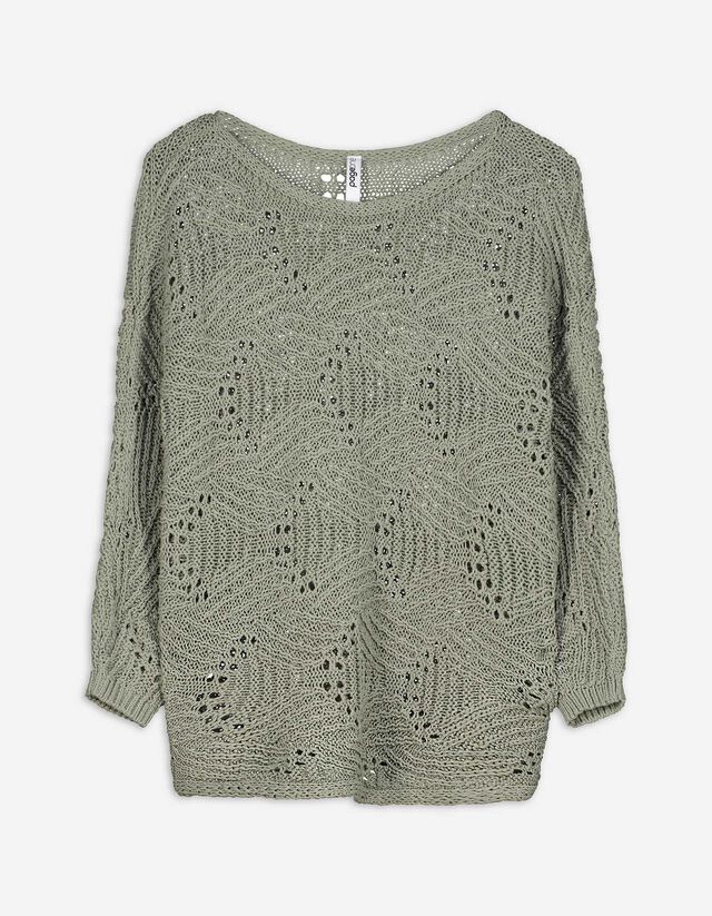 Strickpullover - einfarbig - hellgrün