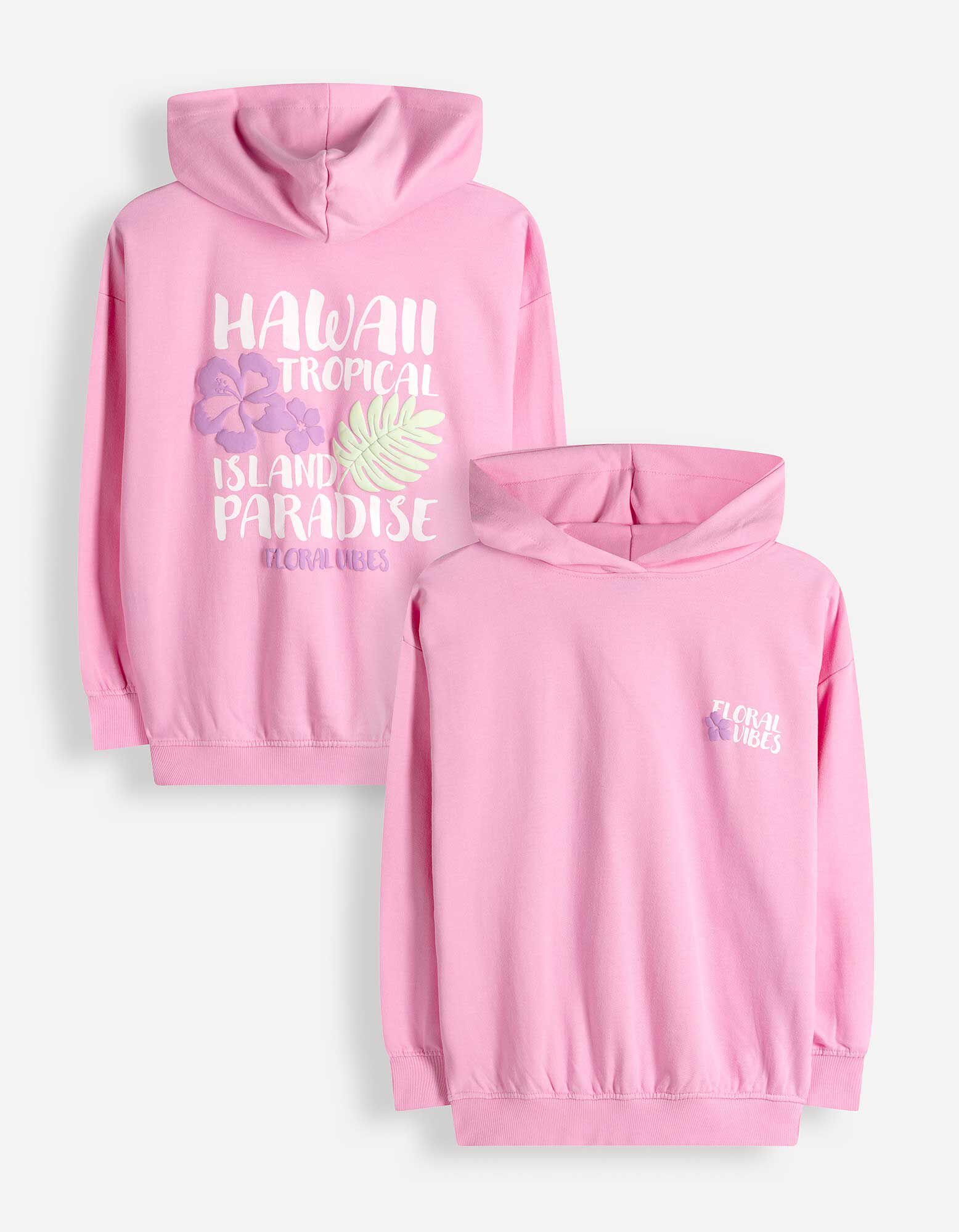 Mikina s kapuc&iacute; - Zadn&iacute; potisk - pink