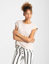 T-shirt - Encolure ronde - Beige