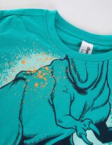 Pyjama Set aus Shirt und Shorts - Print