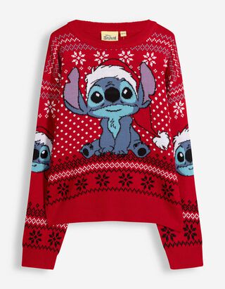 Strickpullover - Lilo & Stitch - Rot