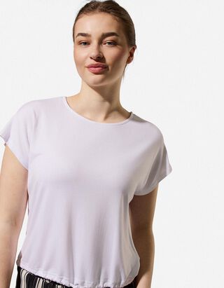 T-shirt - D&eacute;tail nou&eacute; - blanc