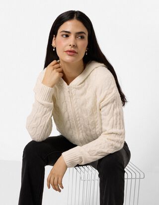 Cardigan - Zopfstrick - Off-White