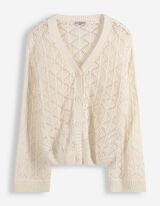Cardigan - V-Ausschnitt - beige