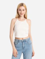 Top - Allacciatura al collo - bianco