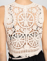 Top in maglia - Maglia traforata - beige