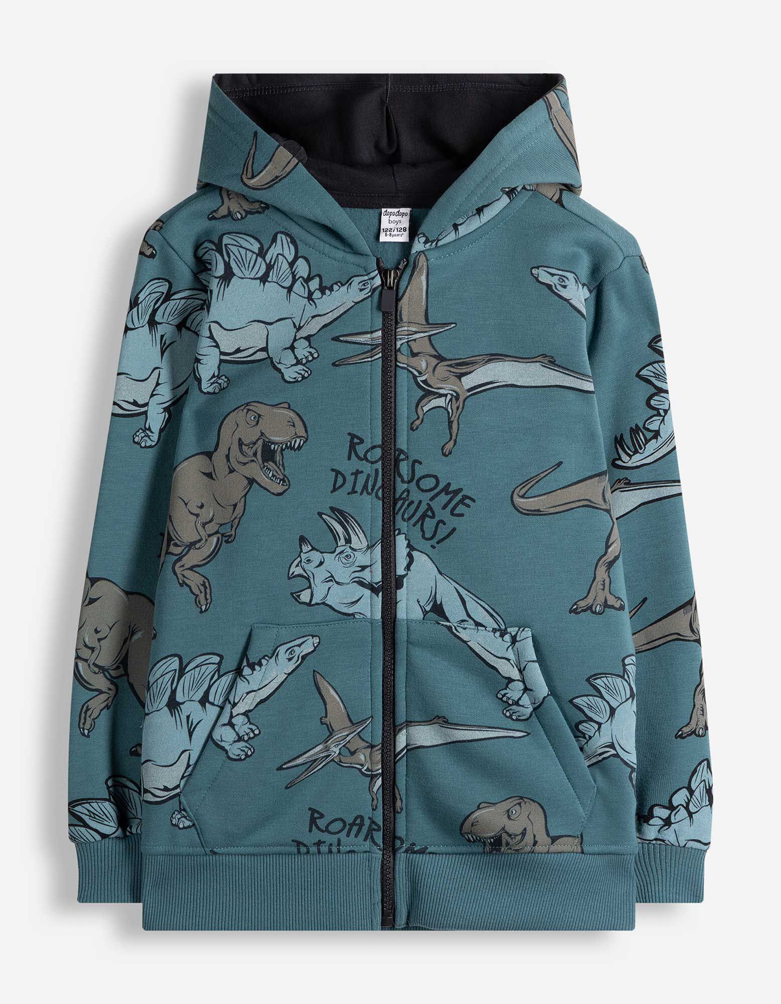 Sweatjacke - Allover-Print - blau