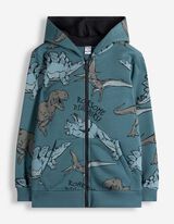 Sweatjacke - Allover-Print - blau