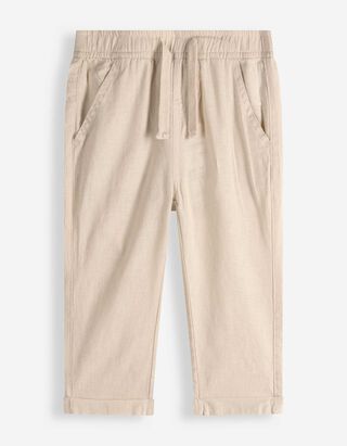 Hose - Leinen-Mix - wei&szlig;