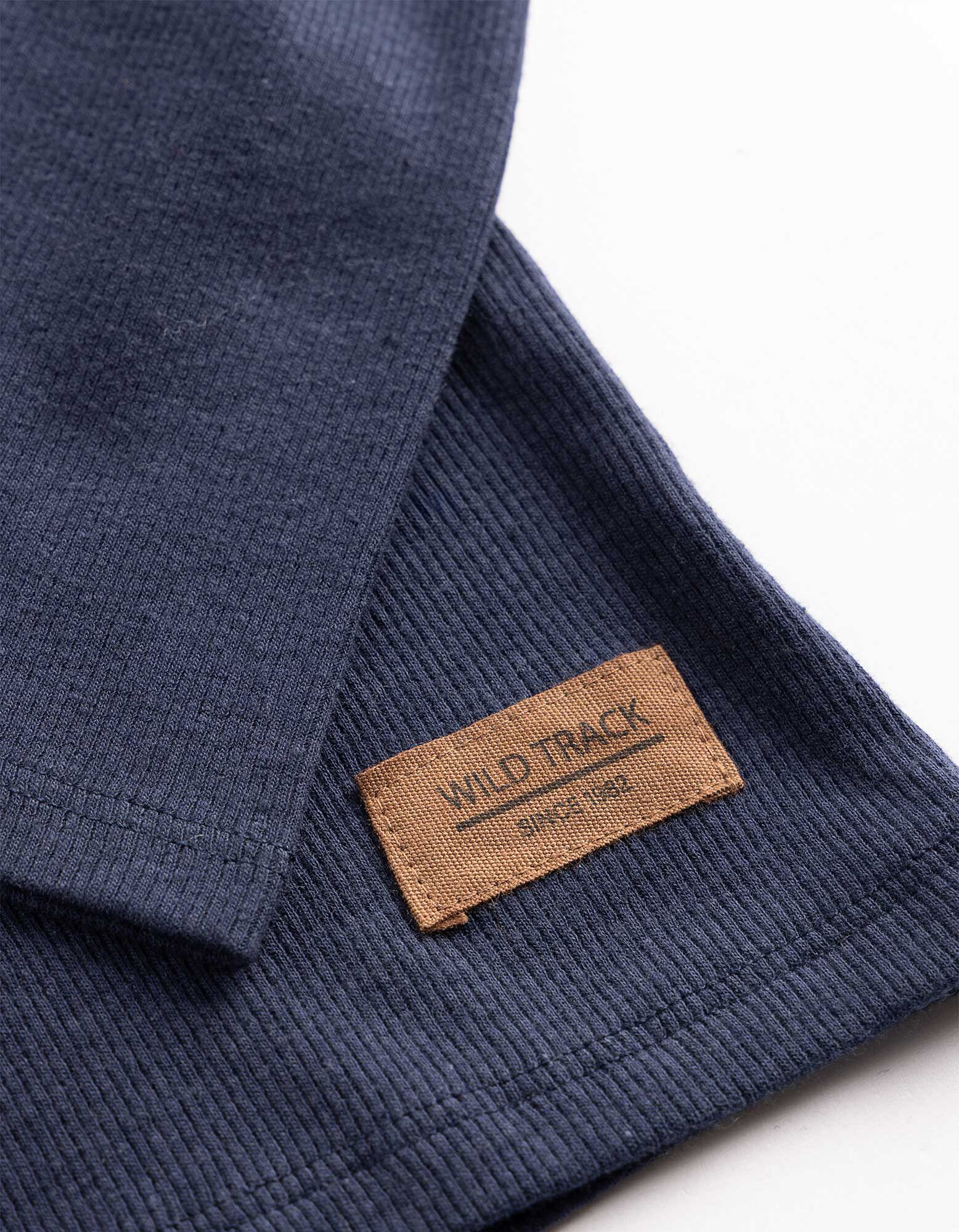 Langarmshirt - Feinripp - Dunkelblau