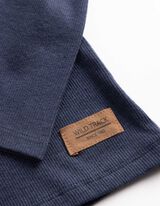 Langarmshirt - Feinripp - Dunkelblau