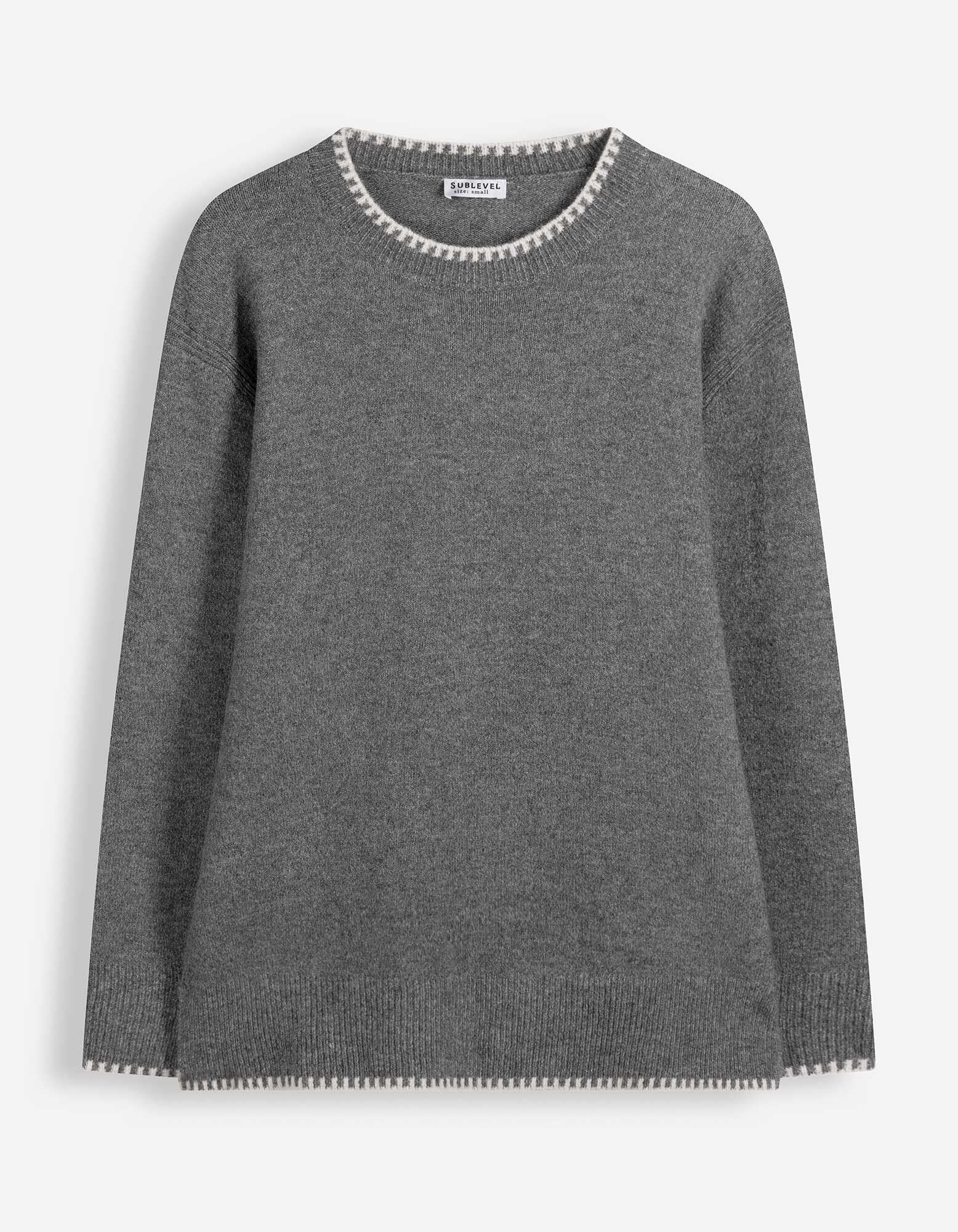 Pullover - Kontrastn&auml;hte - Grau