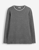 Pullover - Kontrastn&auml;hte - Grau