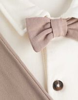 Set van romper en broek - Geappliqueerd strikje - wit