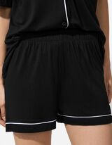 Pyžamový set tričko a kraťase - Viskóza - cierna