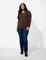 Tričko - lurex - tmave hneda