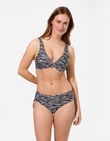 Haut de bikini - motif z&egrave;bre - noir