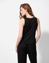 Top en tricot - Viscose mélangée - Noir