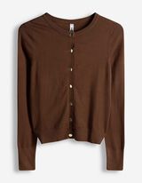 Cardigan - Patte de boutonnage - Brun