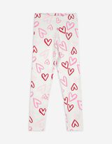 Leggings - Allover-Print - weiß