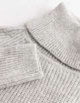 Gebreide jurk - Metallic details - Lichtgrijs