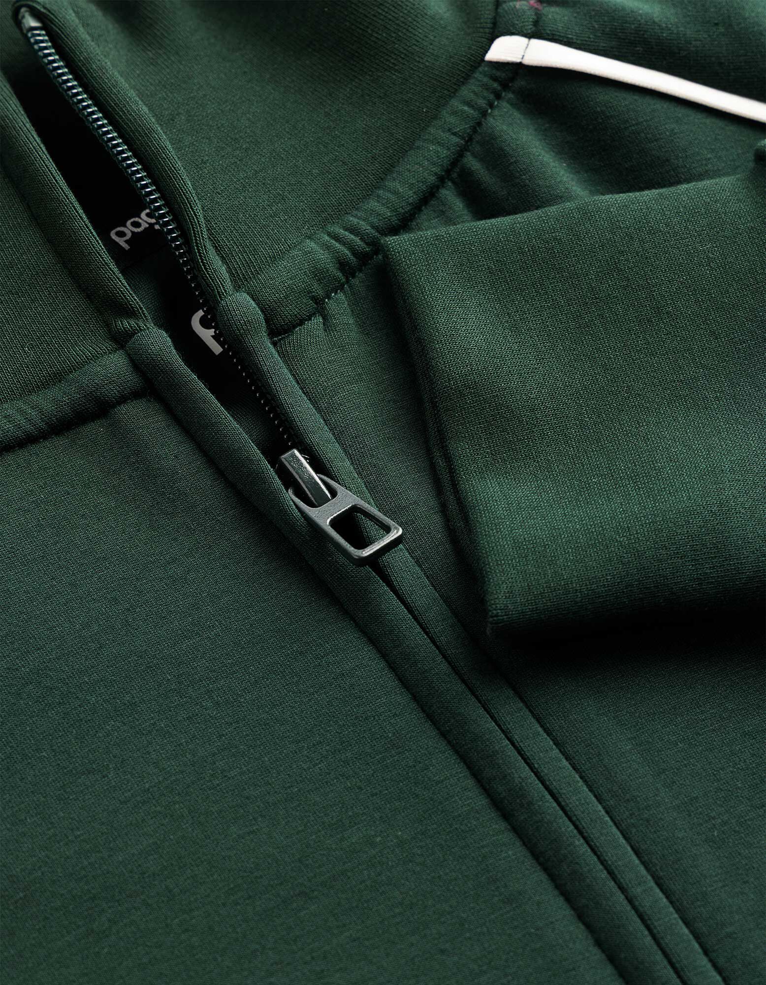 Sweatjacke - Loose Fit - Dunkelgr&uuml;n