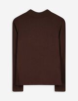 Langarmshirt - Rollkragen - dunkelbraun