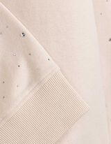 Sweatshirt - Ziersteine - beige