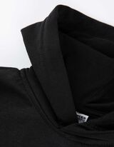 bluza z kapturem - nadrukowany przekaz - czarny