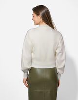 Cardigan - Knopfleiste - wei&szlig;