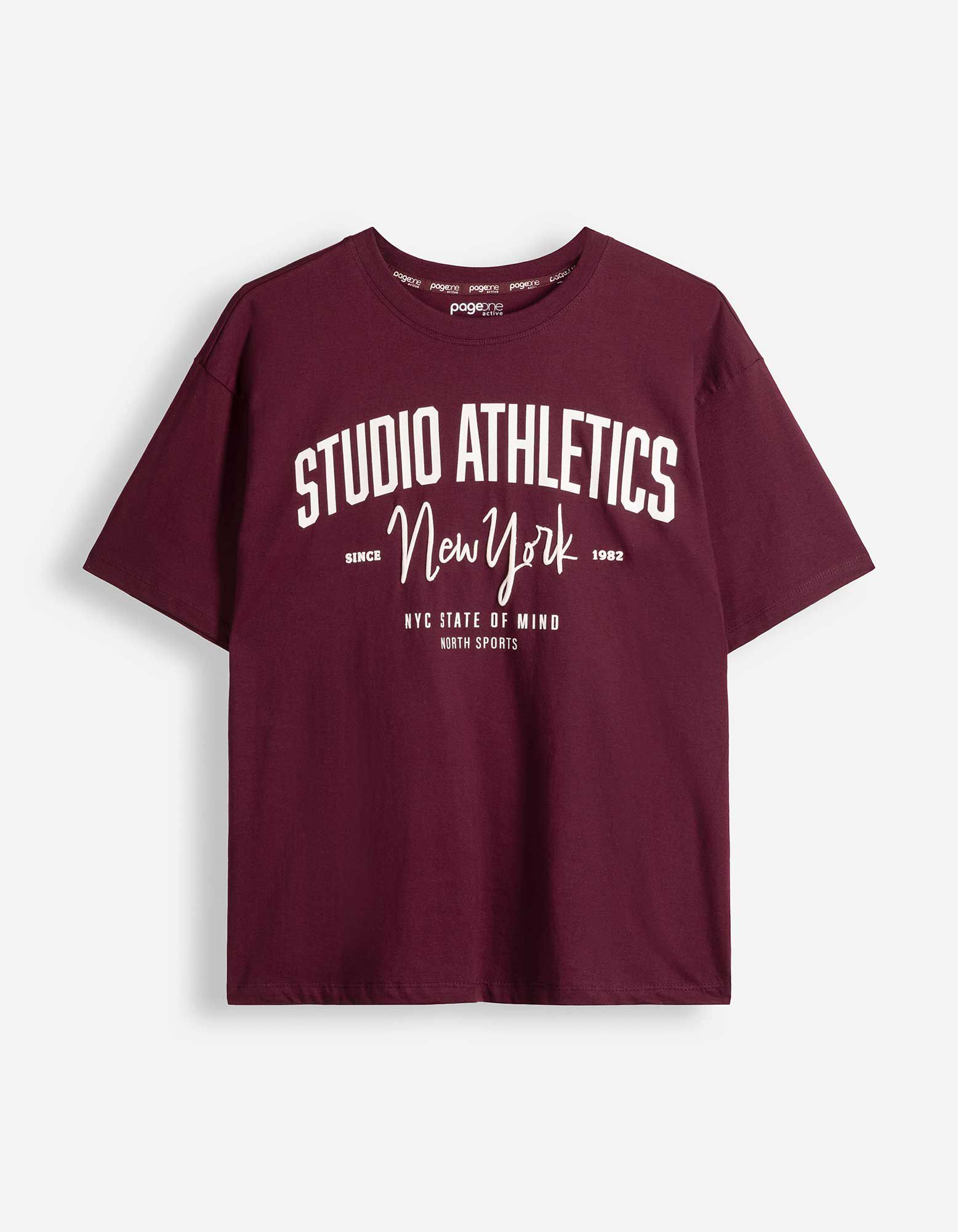 T-shirt - Katoen - Donkerrood
