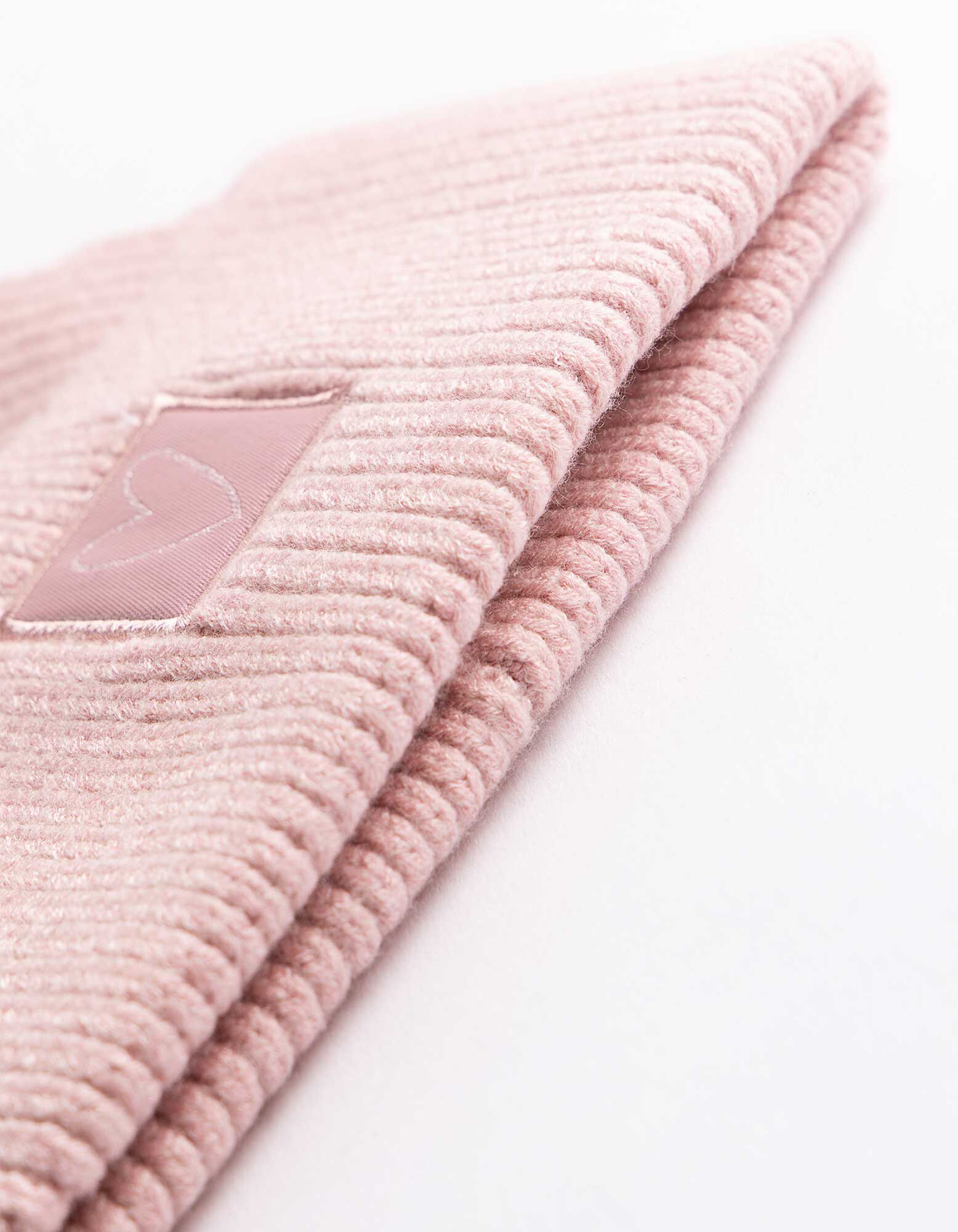 Bonnet &agrave; pompon - Unicolore - ros&eacute; tendre 