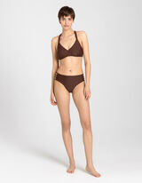 Slip bikini - Tinta unita - marrone scuro