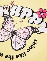 T-shirt - Glitterprint - lichtgeel