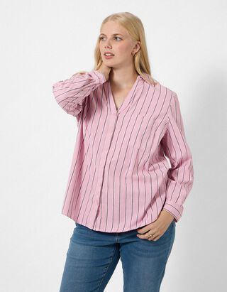 Overhemdblouse - Katoen - Lichtroze