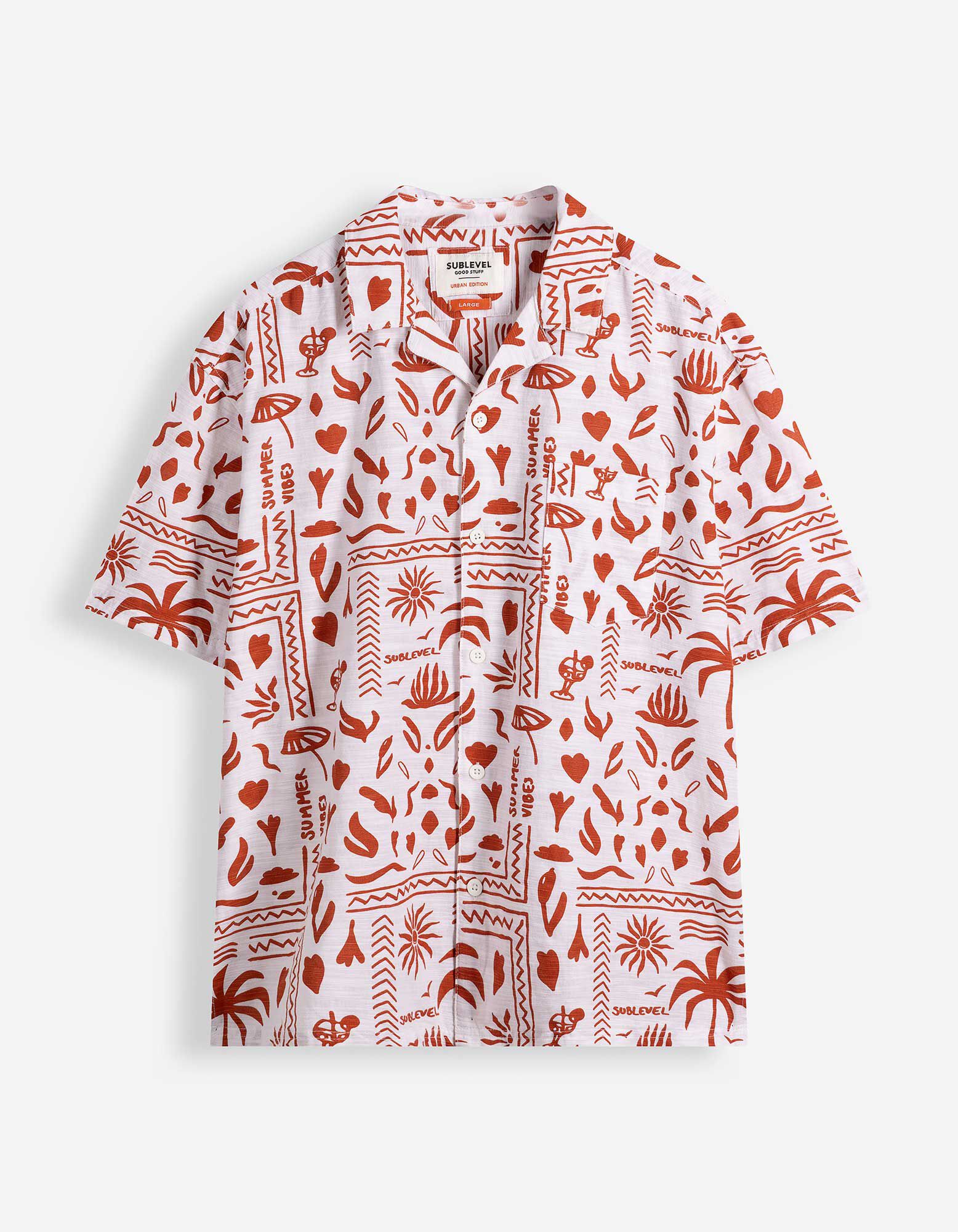 Hemd - Allover-Print - Orange