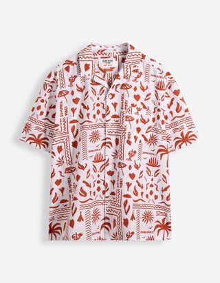 Hemd - Allover-Print - Orange