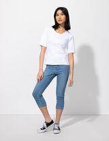 Póló - Bordázott - feher