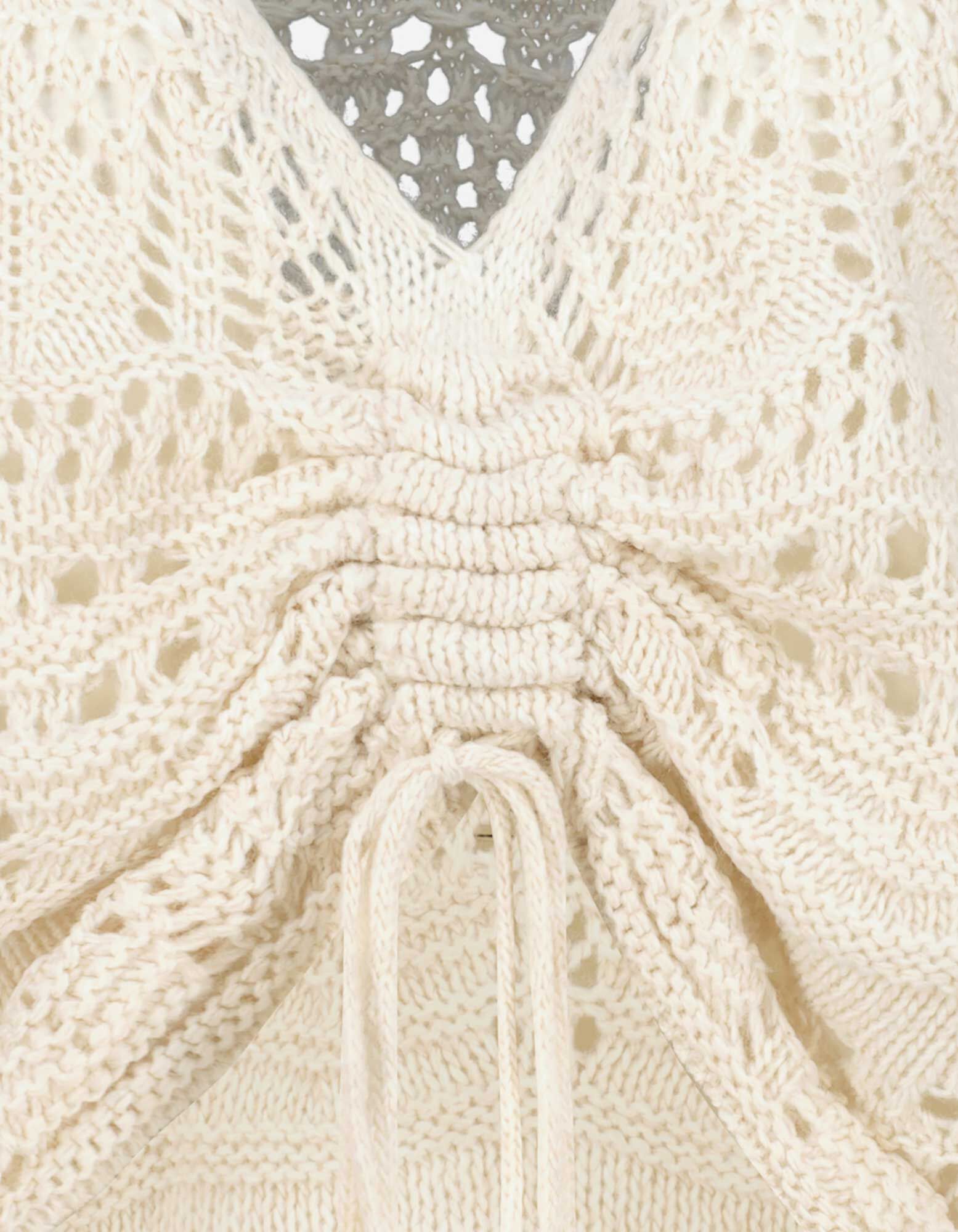 sweter - ażurowa koronka - bez - Takko Fashion