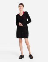 Kötött ruha - Perforált kötött - fekete