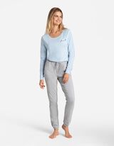 Spodnji del pižame - Potisk s sporočilom - siva