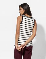 Majica bez rukava - Rebrasti - bijela