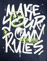 Pulover s kapuco - Sprednja tisk - temno modra