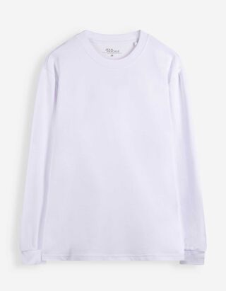 Langarmshirt - Oversized Fit - Wei&szlig;