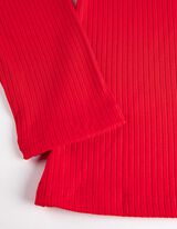 koszulka z długim rękawem - Mockneck - czerwony