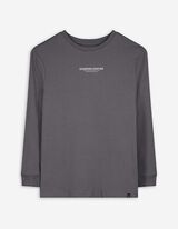 Tričko s dlouhým rukávem - Nadměrný střih Oversized Fit - tmave seda